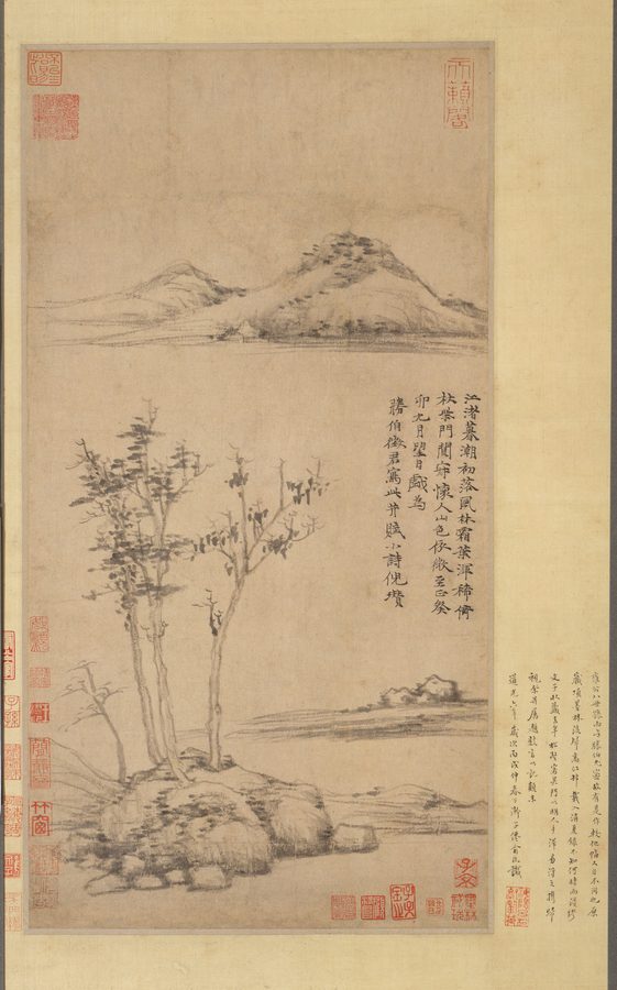 강저풍림도(江渚風林圖, Wind among the Trees on the Riverbank)
