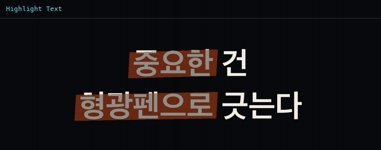 형광펜 강조