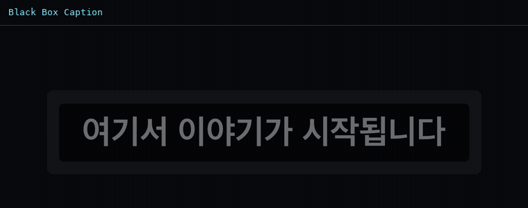 블랙 박스 캡션 (검은 띠 자막)